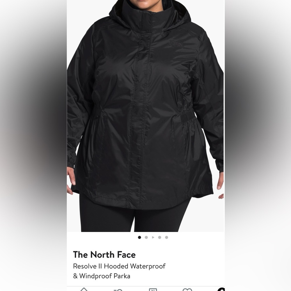Women’s North Face Resolve II Hooded waterproof parka jacket, EUC black size 3X
